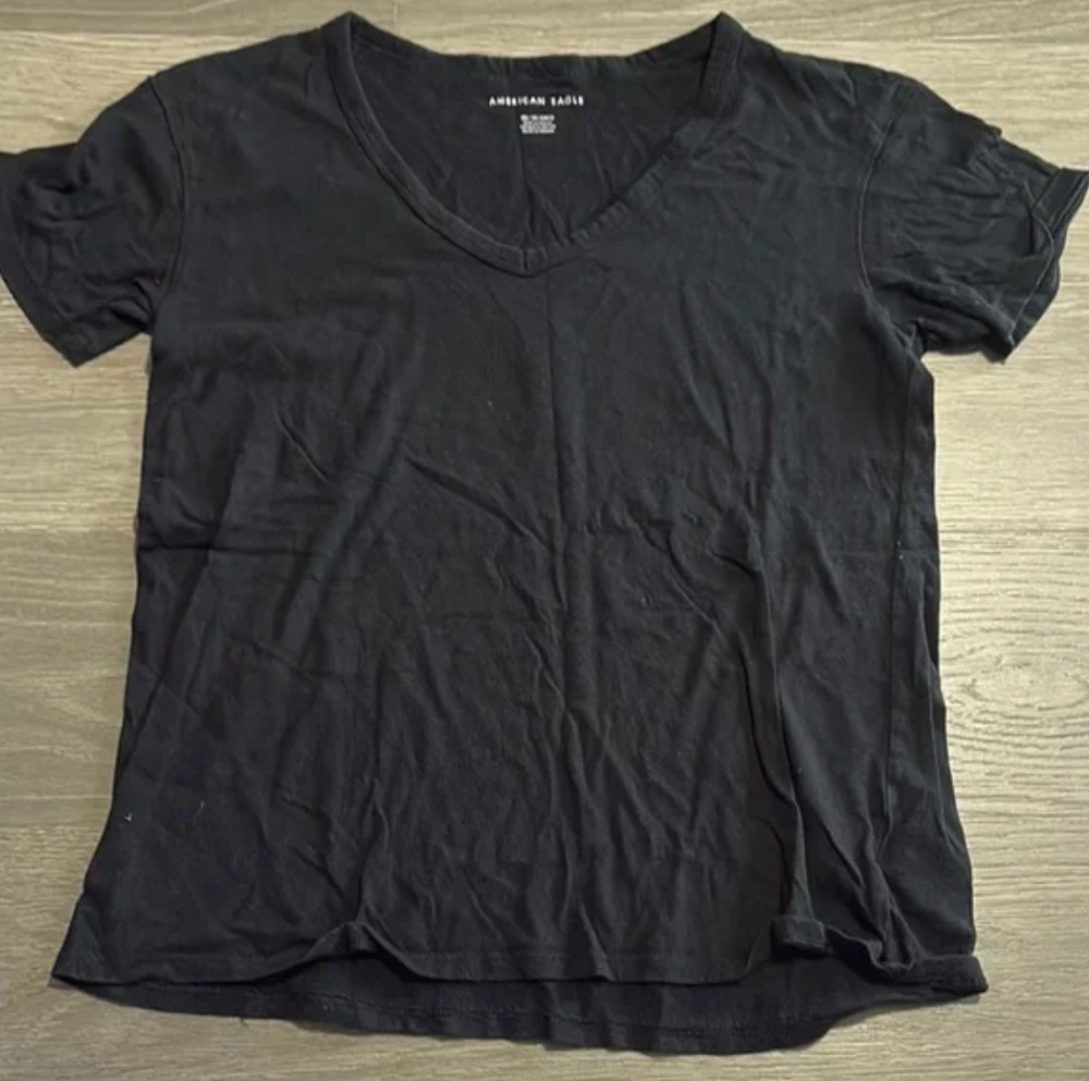American Eagle Shirt Womens XS Black short Sleeve Tee